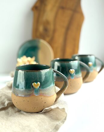 Kubek Beczułka ręcznie robiony z sercem 320 ml - Rajska plaża, Studio Tyka