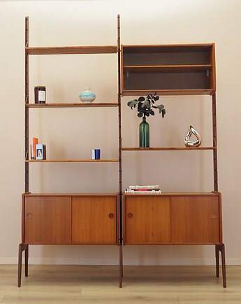 Regał systemowy tekowy, norweski design, lata 60, J Texmon & E Blindheim, Przetwory design