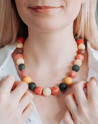 Naszyjnik z Bursztynu Bałtyckiego z Koralem, Najszyjnik Bursztynowy, Amber Charm