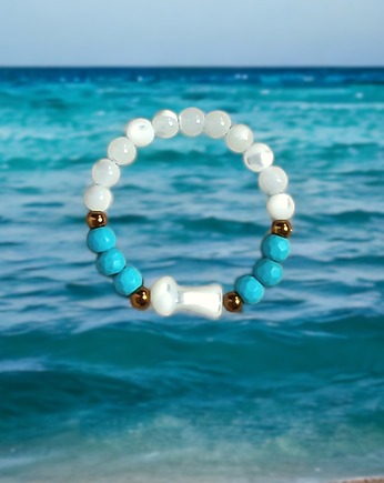 Pierścionek :: GRZYBEK :: magnezyt, muszla, hematyt, kaktusia