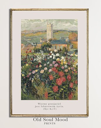 Plakat / Obraz na płótnie Kwiaty z cytatem z Biblii, Old Soul Mood Prints
