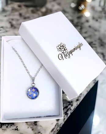 Naszyjnik z kwiatem Niezapominajki prezent dla kobiety, Lovely Jewellery
