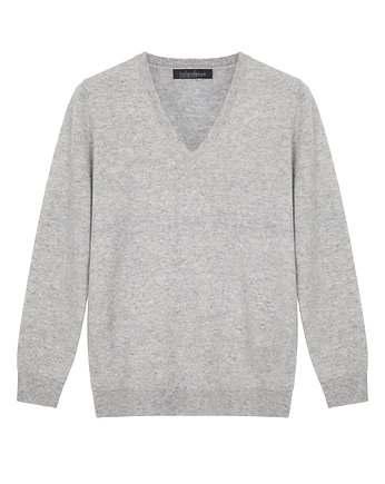 sweter dekolt V, wełna kaszmir, IrelandsEye