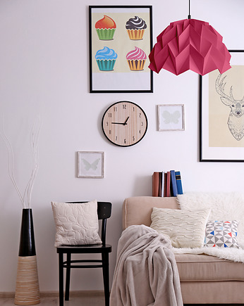 Lampa wisząca origami ICEBERG M malinowa, Ynska