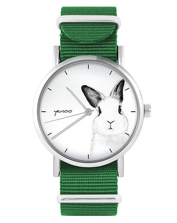 Zegarek - Królik - zielony, nylonowy, yenoo