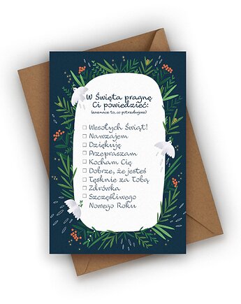 Kartka świąteczna- W Święta pragnę Ci powiedzieć..., Czarna Owca Karteczki