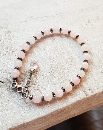 Bransoletka z kwarcem różowym bs8, JanArt