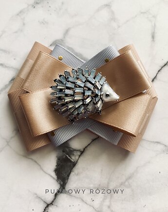 Brosza z cudnym Jeżem z kryształków New Jesień, Pudrowy Różowy