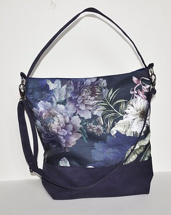 Torba  hobo XXL - print, róże, PRACOWNIA 166