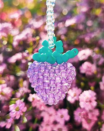 Naszyjnik truskawka Julka, owocowy naszyjnik ze szklanych koralików, kwiaty biżuteria
