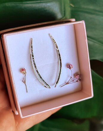 Kolczyki - nausznice Młotkowane jasne ze srebra, ZIĘBA