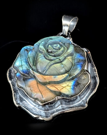 Pierścionek rainbow rose- labradoryt, Pracownia Neores