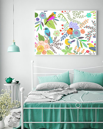 Plakat. Kwiaty i ptaki, Love Life and Forest