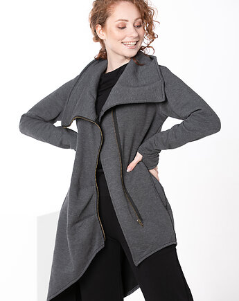 Asymetryczny płaszcz damski bawełniany, NavahoClothing