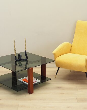 Stolik szklany, włoski design, lata 70, produkcja: Włochy, Przetwory design