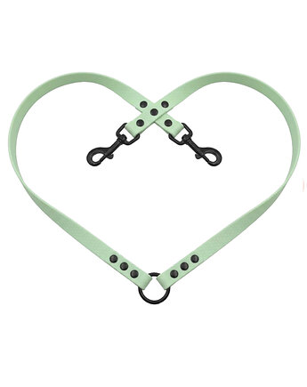 SMYCZ dwójnik rozdzielacz wodoodporny dla dwóch psów hexa 1.5cm PISTACJOWY, Kolorowe Łapki