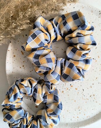 Scrunchie Jedwabna krata, nanowoshop