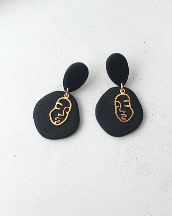 Eleganckie kolczyki z mosiężną twarzą, Hellaclay