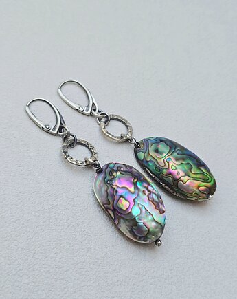 Kolczyki Srebrne  Dyndające Muszle Paua, ILEA