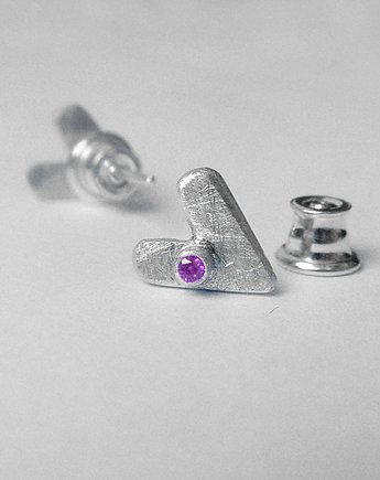 Kolczyki srebrne serduszko, Katarzyna Kaminska ART