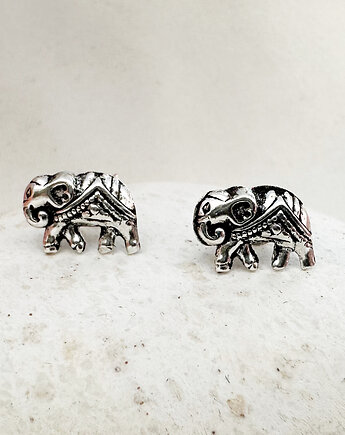 Srebrne kolczyki słoniki,  sztyfty słonie, słoń, Anemon Atelier