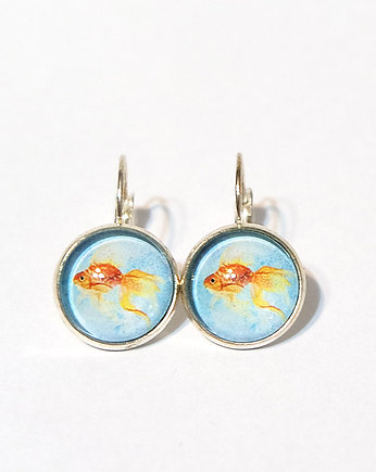 Kolczyki - Złota rybka - bigle zamykane, yenoo