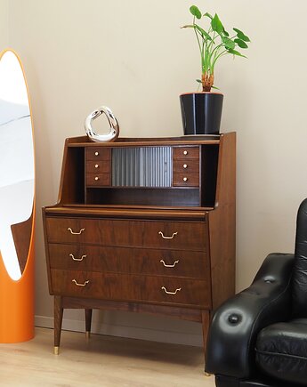 Sekretarzyk orzechowy, duński design, lata 70, produkcja: Dania, Przetwory design