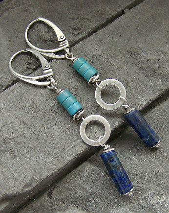 Kolczyki Lapis i turkus, RayOfArt