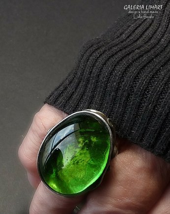 Zielony pierścień Magiczny Zieleń to kolor nadziei Szklany handmade, Galeria Limart