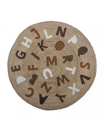 Dywan Okrągły Dywanik Dziecięcy Lettere 130 cm, OSOBY - Prezent dla dwulatka
