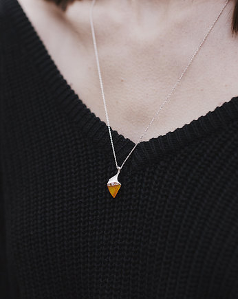 WAVES amber / silver necklace, ZAMIŁOWANIA - wymarzony prezent