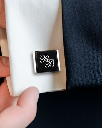 Spinki do mankietów z inicjałami grawerowany prezent dla mężczyzny, ZaNa Design