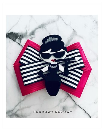 Brosza Audrey  Glamour Nowa Kolekcja 1 szt, Pudrowy Różowy