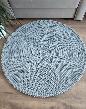 Dywan okrągły ze sznurka bawełnianego szydełkowy 100cm, MISZ MASZ Dorota Tyszko