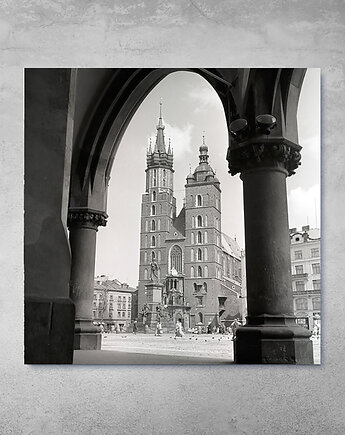 Plakat Vintage - Kościół Mariacki widziany z Sukiennic, Galeria LueLue