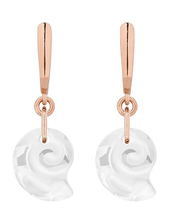 Kolczyki z różowego złota z muszelkami SWAROVSKI CRYSTAL, SOTHO