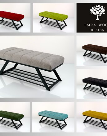 Ławka Tapicerowana Industrialna Kolory Rozmiary LGM-539, EMRA WOOD DESIGN