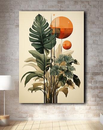 Tropikalne liście - Plakat - Loft, Minimalizm, Black Sapphire Art