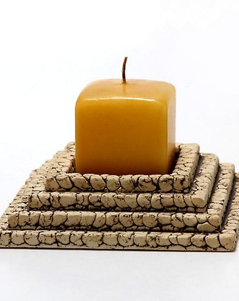 Ceramiczny lampion kwadratowy, schodkowy, No.1, pracowniazona