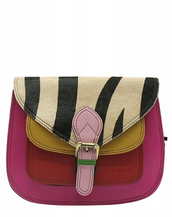 Torebka listonoszka elegancka regulowany pasek skórzana kolorowa OLIVKA, Olivka Warsaw