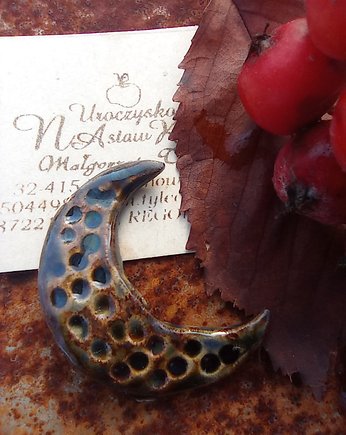 Elementy kolczyków, ceramiczne wisiorki, biżuteria księżycowa, Ceramika Nastawka