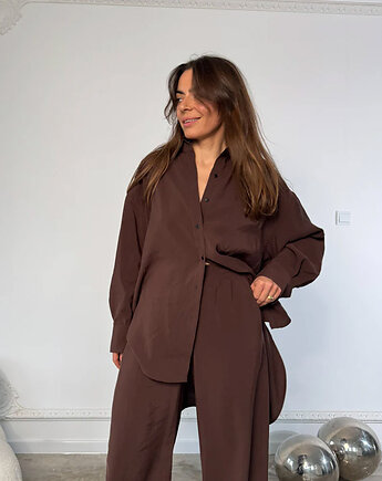 Koszula Calm choclate oversize modal, Patchouli