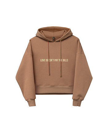 Bluza lowez kapturem karmelowa krótka, COCOON