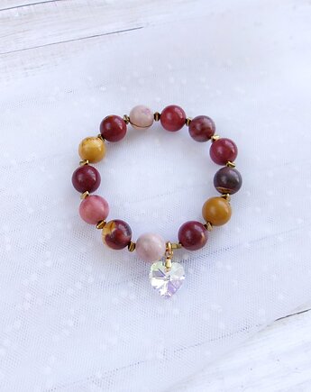 Bransoletka mokait, hematyt, Swarovski, Barbara Lepak