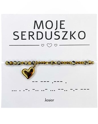 Bransoletka z kamieni naturalnych Jaspis dalmatyński, Hematyt, 10% na zwierzaki, karolina kosior