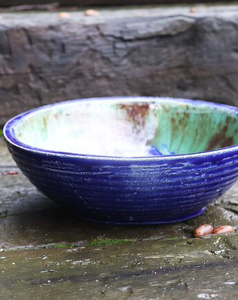 Ręcznie wykonana umywalka ceramiczna unikatowa - Granat i Turkus, Ceramika Nastawka