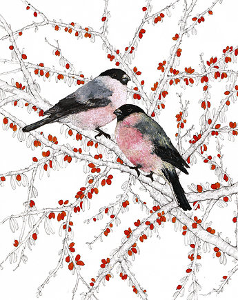 Gile - Grafika- Ilustracja- Ptaki, OSOBY - Prezent dla ukochanej
