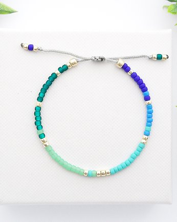 Bransoletka koralikowa Minimal - Blue and Green, Ilovehandmade