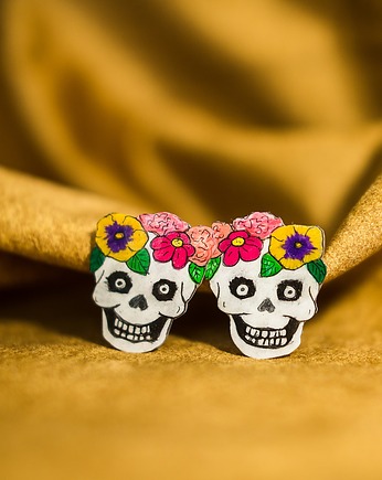 Klipsy cukrowe czaszki sugar skull, Pintura