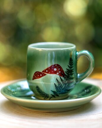 Filiżanka Ze Spodeczkiem Z Dwoma Muchomorkami, Zuza Ceramics